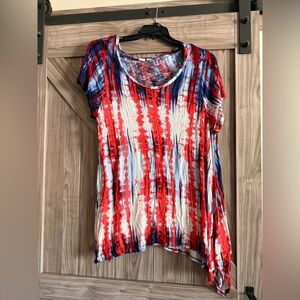 Colorful Tie-Dye Short Sleeve Women's Top